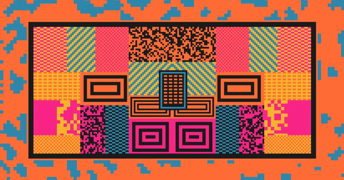 Die Lit — Playboi Carti. Totem — mirrored pixel banners. Generative art from playgrnd.tools.